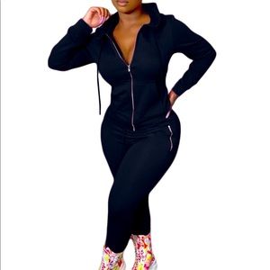 Zipper Fitted Jogging Suit